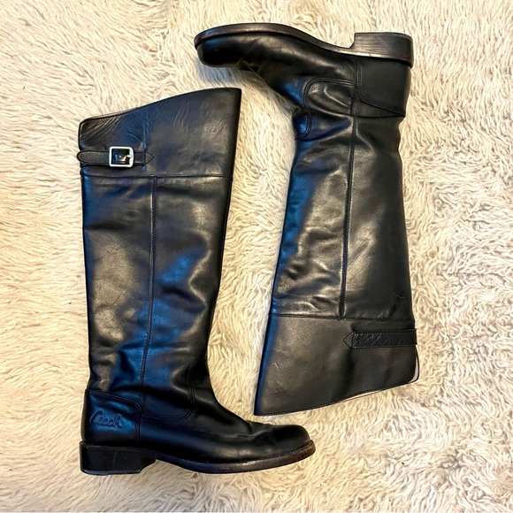 Coach Shoes - Coach Black Leather Riding Boots